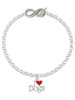 Silver Plated I love Dogs with Red Heart - Custom Engraved Infinity Toggle Bracelet: Personalized Jewelry Gift - Names, Initials, Dates, Bible Verses