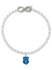 Silver Plated Blue Policeman's Badge - Custom Engraved Infinity Toggle Bracelet: Personalized Jewelry Gift - Names, Initials, Dates, Bible Verses