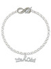 Silver Plated Large ''It's a Girl'' - Custom Engraved Infinity Toggle Bracelet: Personalized Jewelry Gift - Names, Initials, Dates, Bible Verses