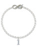 Silver Plated Number - 1 - Custom Engraved Infinity Toggle Bracelet: Personalized Jewelry Gift - Names, Initials, Dates, Bible Verses
