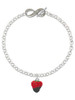 Silver Plated 3-D Chocolate Dipped Strawberry - Custom Engraved Infinity Toggle Bracelet: Personalized Jewelry Gift - Names, Initials, Dates, Bible Verses