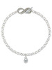 Silver Plated Mini Horseshoe with Clear Crystal - Custom Engraved Infinity Toggle Bracelet: Personalized Jewelry Gift - Names, Initials, Dates, Bible Verses