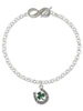 Silver Plated Irish Luck Horseshoe with Shamrock - Custom Engraved Infinity Toggle Bracelet: Personalized Jewelry Gift - Names, Initials, Dates, Bible Verses