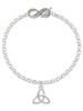 Silver Plated Large Trinity Knot - Custom Engraved Infinity Toggle Bracelet: Personalized Jewelry Gift - Names, Initials, Dates, Bible Verses