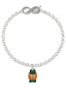 Silver Plated Small Leprechaun with Bow Tie - Custom Engraved Infinity Toggle Bracelet: Personalized Jewelry Gift - Names, Initials, Dates, Bible Verses