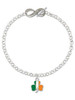 Silver Plated Irish Flag Shamrock - Custom Engraved Infinity Toggle Bracelet: Personalized Jewelry Gift - Names, Initials, Dates, Bible Verses