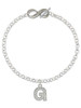 Silver Plated Crystal Initial - G - Custom Engraved Infinity Toggle Bracelet: Personalized Jewelry Gift - Names, Initials, Dates, Bible Verses