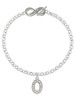 Silver Plated Crystal Initial - O - Custom Engraved Infinity Toggle Bracelet: Personalized Jewelry Gift - Names, Initials, Dates, Bible Verses