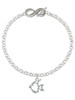 Silver Plated 2-D Open Angel Fish - Custom Engraved Infinity Toggle Bracelet: Personalized Jewelry Gift - Names, Initials, Dates, Bible Verses