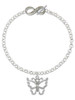 Silver Plated Large Open Butterfly - Custom Engraved Infinity Toggle Bracelet: Personalized Jewelry Gift - Names, Initials, Dates, Bible Verses