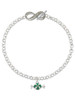 Silver Plated Green Peppermint Candy - Custom Engraved Infinity Toggle Bracelet: Personalized Jewelry Gift - Names, Initials, Dates, Bible Verses