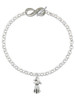 Silver Plated 2-D Dog - Custom Engraved Infinity Toggle Bracelet: Personalized Jewelry Gift - Names, Initials, Dates, Bible Verses
