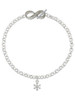 Silver Plated Mini Snowflake - Custom Engraved Infinity Toggle Bracelet: Personalized Jewelry Gift - Names, Initials, Dates, Bible Verses