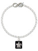 Silver Plated Turtle on Black Frame - Custom Engraved Infinity Toggle Bracelet: Personalized Jewelry Gift - Names, Initials, Dates, Bible Verses