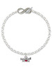 Silver Plated Basketball Mom with Red Heart - Custom Engraved Infinity Toggle Bracelet: Personalized Jewelry Gift - Names, Initials, Dates, Bible Verses