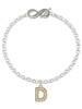 Gold-tone Crystal Initial - D - Custom Engraved Infinity Toggle Bracelet: Personalized Jewelry Gift - Names, Initials, Dates, Bible Verses