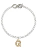 Gold-tone Crystal Initial - G - Custom Engraved Infinity Toggle Bracelet: Personalized Jewelry Gift - Names, Initials, Dates, Bible Verses