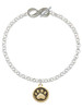 Gold-tone Paw in Circle - Custom Engraved Infinity Toggle Bracelet: Personalized Jewelry Gift - Names, Initials, Dates, Bible Verses