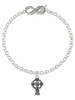 Silver Plated Large Celtic Cross - Custom Engraved Infinity Toggle Bracelet: Personalized Jewelry Gift - Names, Initials, Dates, Bible Verses
