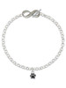 Silver Plated Mini Translucent Black Paw - Custom Engraved Infinity Toggle Bracelet: Personalized Jewelry Gift - Names, Initials, Dates, Bible Verses