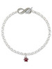 Silver Plated Mini Translucent Maroon Paw - Custom Engraved Infinity Toggle Bracelet: Personalized Jewelry Gift - Names, Initials, Dates, Bible Verses