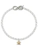 Gold-tone Mini Skull & Bones with Crystals - Custom Engraved Infinity Toggle Bracelet: Personalized Jewelry Gift - Names, Initials, Dates, Bible Verses