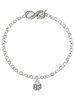Silver Plated Small Soccer ball with a AB Crystal - Custom Engraved Infinity Toggle Bracelet: Personalized Jewelry Gift - Names, Initials, Dates, Bible Verses