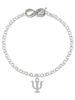 Silver Plated Large Greek Letter - Psi - Custom Engraved Infinity Toggle Bracelet: Personalized Jewelry Gift - Names, Initials, Dates, Bible Verses