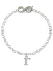Silver Plated Large Greek Letter - Gamma - Custom Engraved Infinity Toggle Bracelet: Personalized Jewelry Gift - Names, Initials, Dates, Bible Verses