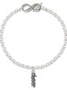 Silver Plated Beaded ''Cheer'' - Custom Engraved Infinity Toggle Bracelet: Personalized Jewelry Gift - Names, Initials, Dates, Bible Verses