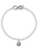 Silver Plated Mini Softball/Baseball with AB Crystal - Custom Engraved Infinity Toggle Bracelet: Personalized Jewelry Gift - Names, Initials, Dates, Bible Verses