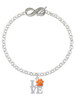 Silver Plated Love with Orange Paw - Custom Engraved Infinity Toggle Bracelet: Personalized Jewelry Gift - Names, Initials, Dates, Bible Verses
