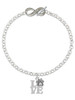 Silver Plated Love with Paw - Custom Engraved Infinity Toggle Bracelet: Personalized Jewelry Gift - Names, Initials, Dates, Bible Verses