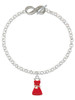 Silver Plated Red Dress - Custom Engraved Infinity Toggle Bracelet: Personalized Jewelry Gift - Names, Initials, Dates, Bible Verses