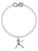 Silver Plated Large Softball Pitcher - Custom Engraved Infinity Toggle Bracelet: Personalized Jewelry Gift - Names, Initials, Dates, Bible Verses