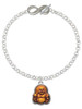 Resin Laughing Buddha in Frame - Custom Engraved Infinity Toggle Bracelet: Personalized Jewelry Gift - Names, Initials, Dates, Bible Verses