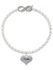 Twins Heart with Two Pair of Baby Feet - Custom Engraved Infinity Toggle Bracelet: Personalized Jewelry Gift - Names, Initials, Dates, Bible Verses