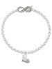 Heart with ''Basketball'' and AB Crystal - Custom Engraved Infinity Toggle Bracelet: Personalized Jewelry Gift - Names, Initials, Dates, Bible Verses