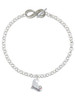 Heart with ''Baseball'' and AB Crystal - Custom Engraved Infinity Toggle Bracelet: Personalized Jewelry Gift - Names, Initials, Dates, Bible Verses