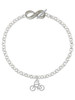 Silver Plated Small Bicycle - Custom Engraved Infinity Toggle Bracelet: Personalized Jewelry Gift - Names, Initials, Dates, Bible Verses
