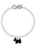 Silver Plated Black Scottie Dog - Custom Engraved Infinity Toggle Bracelet: Personalized Jewelry Gift - Names, Initials, Dates, Bible Verses