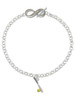 Silver Plated Enamel Softball and Bat - Custom Engraved Infinity Toggle Bracelet: Personalized Jewelry Gift - Names, Initials, Dates, Bible Verses