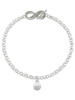 Silver Plated 3-D White Volleyball - Custom Engraved Infinity Toggle Bracelet: Personalized Jewelry Gift - Names, Initials, Dates, Bible Verses