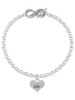 Silver Plated I Base Heart - Custom Engraved Infinity Toggle Bracelet: Personalized Jewelry Gift - Names, Initials, Dates, Bible Verses