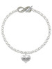 Silver Plated Live in the Moment Heart - Custom Engraved Infinity Toggle Bracelet: Personalized Jewelry Gift - Names, Initials, Dates, Bible Verses