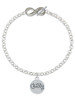 Silver Plated Giddy Circle - Custom Engraved Infinity Toggle Bracelet: Personalized Jewelry Gift - Names, Initials, Dates, Bible Verses