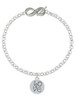 Silver Plated Love Circle - Custom Engraved Infinity Toggle Bracelet: Personalized Jewelry Gift - Names, Initials, Dates, Bible Verses