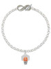 Silver Plated 3-D Enamel Basketball in Hoop - Custom Engraved Infinity Toggle Bracelet: Personalized Jewelry Gift - Names, Initials, Dates, Bible Verses