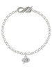 Silver Plated Emoticon :- ) - Winking - Custom Engraved Infinity Toggle Bracelet: Personalized Jewelry Gift - Names, Initials, Dates, Bible Verses