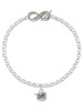 Silver Plated Text Chat - bff - Best Friends Forever - Custom Engraved Infinity Toggle Bracelet: Personalized Jewelry Gift - Names, Initials, Dates, Bible Verses